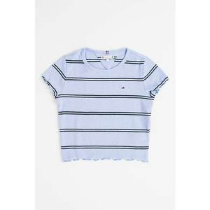 Tricou crop slim fit Essential - Alb/Albastru ultramarin/Lila imagine