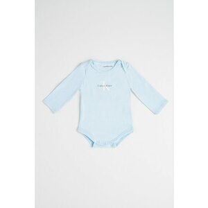 Body din amestec de bumbac cu logo - Alb/Albastru deschis imagine