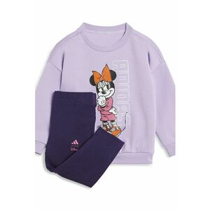 Trening din amestec de bumbac cu logo si imprimeu Minnie Mouse - Portocaliu stins/Lila/Alb optic imagine