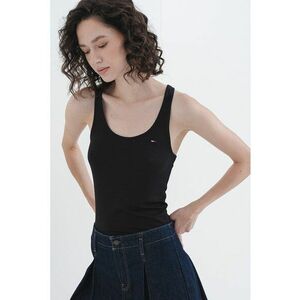 Top slim fit din amestec de modal - Negru imagine