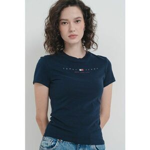 Tricou slim fit din bumbac - Alb/Bleumarin imagine