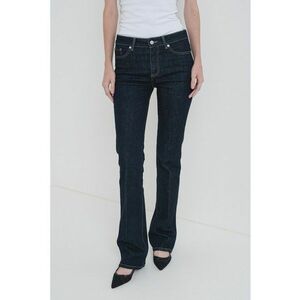 Blugi bootcut cu cusaturi contrastante - Bleumarin imagine