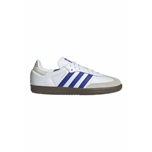 Pantofi sport din piele cu garnituri din piele intoarsa Samba - Alb/Gri deschis/Albastru royal imagine