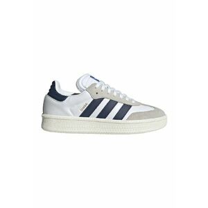 Pantofi sport din piele cu garnituri din piele intoarsa Samba XLG - Alb/Gri deschis/Albastru inchis imagine