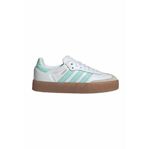 Pantofi sport de piele cu talpa plata Sambae - Alb/Verde menta imagine