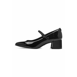 Pantofi Mary Jane de piele ecologica cu toc masiv - Negru imagine