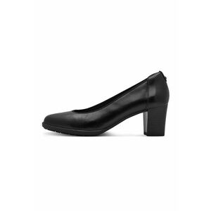 Pantofi de piele cu toc masiv - Negru imagine