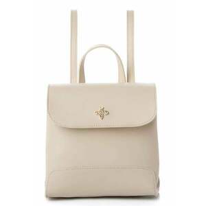 Rucsac din piele ecologica cu clapa - Crem imagine