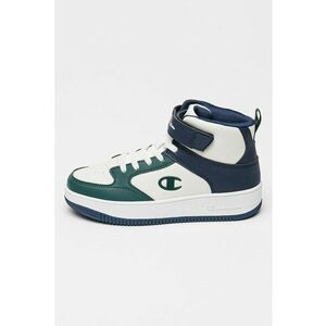 Pantofi sport din piele ecologica cu logo - Alb/Verde/Bleumarin imagine