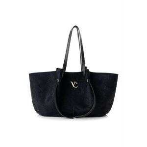 Geanta shopper din piele intoarsa ecologica - Negru imagine