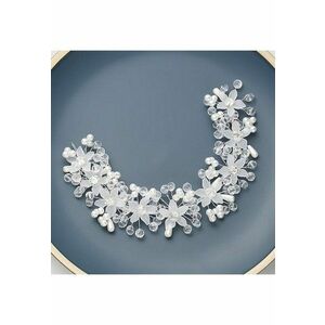 Accesoriu par - argintiu - modelator - cu perlute si flori - Osias C8 - imagine