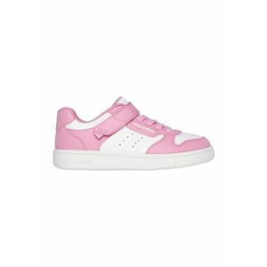 Pantofi sport Quick Street de piele ecologica cu velcro - Roz pastel/Alb optic imagine