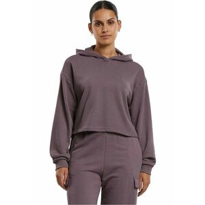 Hanorac crop cu maneci cazute - Violet prafuit imagine