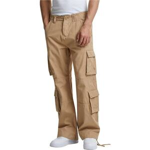 Pantaloni cargo drepti de bumbac - Maro deschis imagine