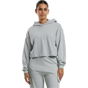 Hanorac crop cu maneci cazute - Gri deschis imagine