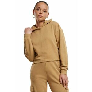 Hanorac crop cu maneci cazute - Caramel imagine