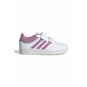 adidas Performance - Pantofi sport din piele ecologica cu velcri Hoops 4.0 - Alb/Violet imagine