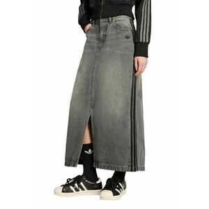 Fusta din denim cu 3 dungi Adicolor - Negru/Gri inchis imagine