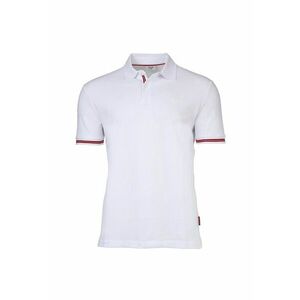 Tricou polo cu model texturat - Alb imagine