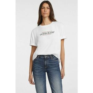 Tricou lejer cu imprimeu logo si decolteu la baza gatului - Rosu/Negru/Alb optic imagine