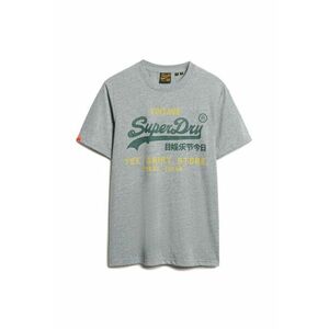 Tricou cu imprimeu logo si decolteu la baza gatului - Gri imagine