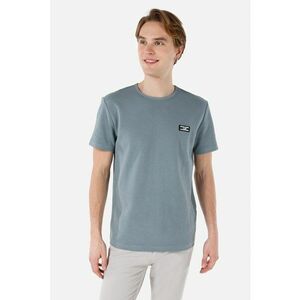 Tricou texturat cu decolteu rotund - Gri cenusiu imagine
