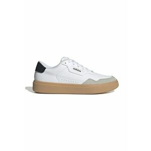 Pantofi sport low-cut din piele si piele ecologica - Negru/Gri deschis/Alb optic imagine