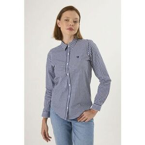 Camasa regular-fit cu model in carouri - Alb/Albastru indigo imagine