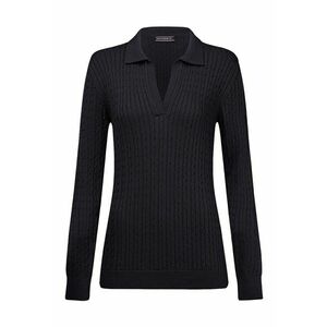 Pulover slim-fit cu model torsade - Albastru ultramarin imagine