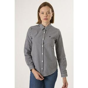 Camasa regular-fit cu model in carouri - Alb/Negru imagine