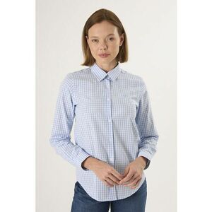 Camasa regular-fit cu model in carouri - Alb/Albastru deschis imagine