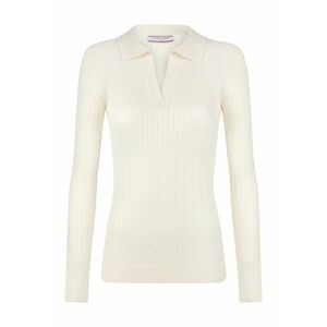 Pulover slim-fit cu model torsade - Alb fildes imagine