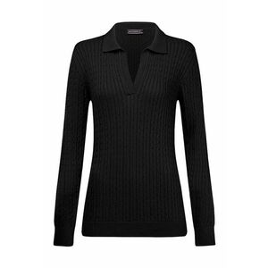 Pulover slim-fit cu model torsade - Negru imagine