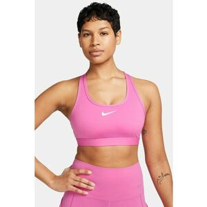 Bustiera cu tehnologie Dri Fit si burete pentru fitness Swoosh - Alb/Roz imagine
