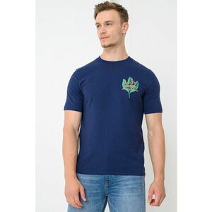 Tricou de bumbac cu imprimeu pe spate - Verde/Caramiziu/Bleumarin imagine