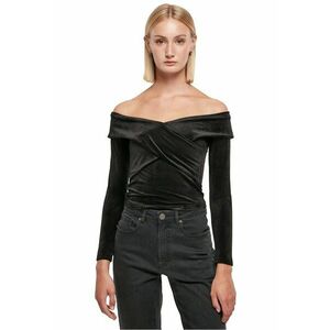 Bluza de catofea cu decolteu pe umeri - Negru imagine