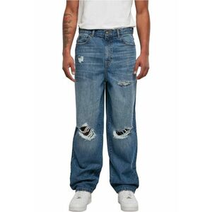 Blugi relaxed fit cu decupaje - Albastru inchis imagine