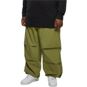 Pantaloni relaxed fit cu snururi de ajustare la glezne - Verde imagine