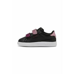 Pantofi sport Smash 3.0 de piele ecologica cu velcro si particule stralucitoare - Negru/Roz inchis/Roz prafuit imagine