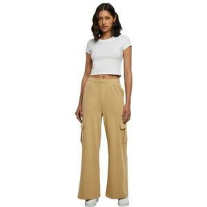 Pantaloni cargo ampli cu talie elastica - Bej imagine