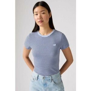 Tricou slim fit de bumbac Essential - Albastru deschis/Bleumarin imagine
