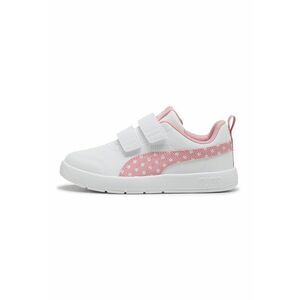 Pantofi sport Courtflex V3 din piele ecologica cu garnitura cu buline - Alb/Roz imagine