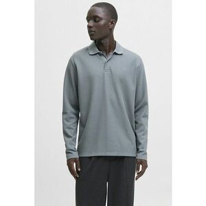 Bluza polo cu model uni - Gri imagine