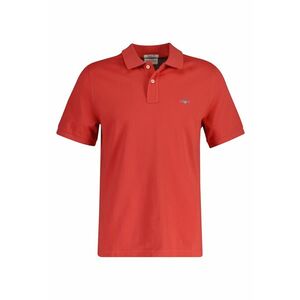 Tricou polo din bumbac pique Shield - Rosu imagine