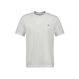 Tricou din bumbac cu decolteu la baza gatului - Alb imagine