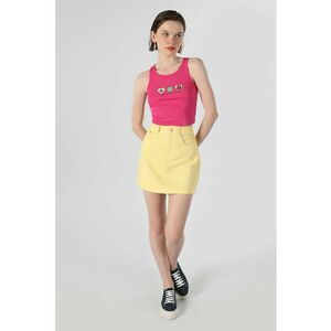 Top crop cu imprimeu - Visiniu/Fucsia/Verde menta imagine