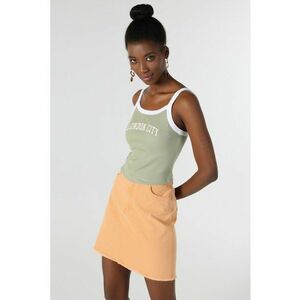 Top cu imprimeu text - Verde pal imagine