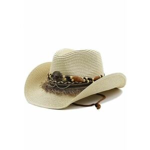 Palarie dama - bej - de vara - stil cowboy - Anemarie imagine