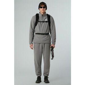 Hanorac din material fleece cu fenta scurta cu fermoar pentru trekking Glacier - Gri melange imagine