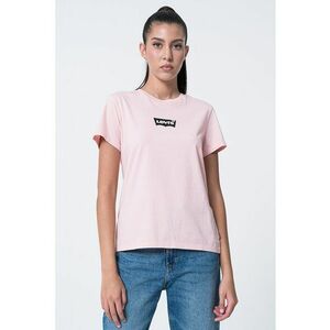 Tricou de bumbac cu decolteu la baza gatului - Roz deschis/Roz imagine